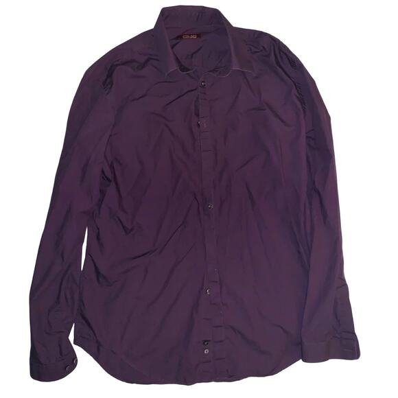 Zara Man Button Up Long Sleeve Purple Dress Shirt Size Large - Picture 1 of 5